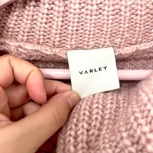 Varley Peverel Button Placket Knit Sweater Woodrose Pink Size L - Picture 3 of 12